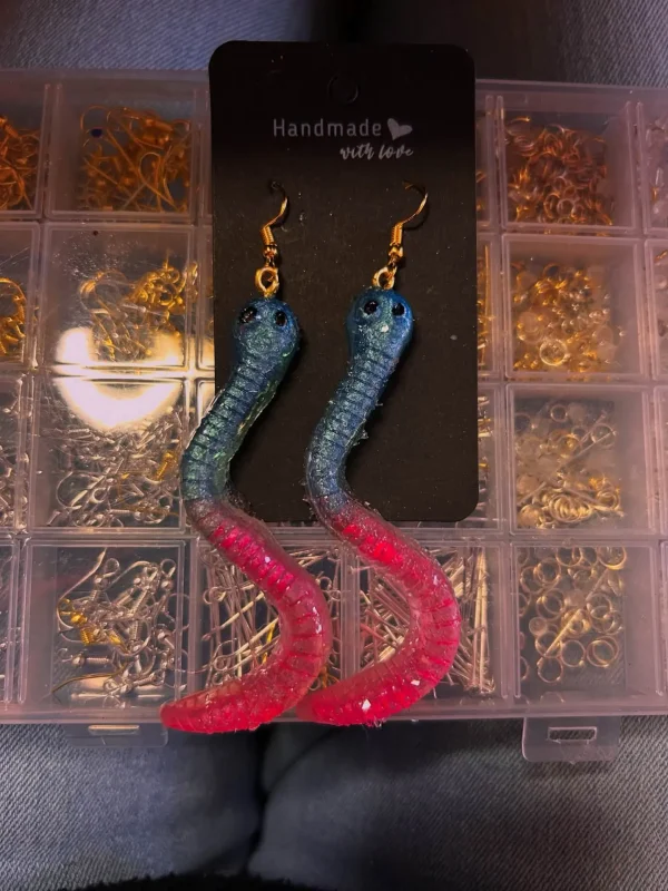Resin Gummy Worm Earrings